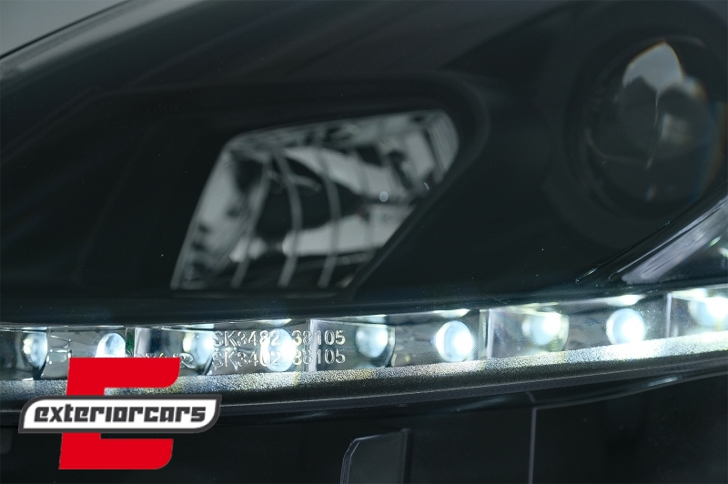 Prednja svjetla LED DAYLIGHT (crna) / Fiat Grande Punto (2008-2009) - Slika 5