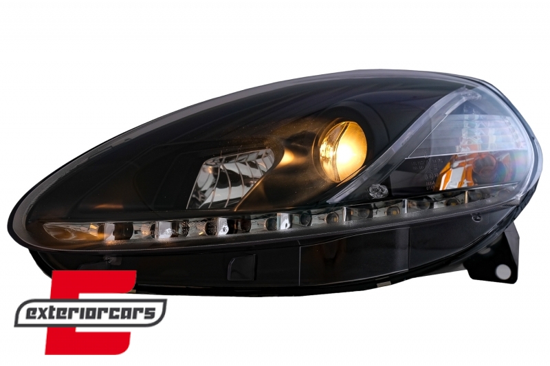 Prednja svjetla LED DAYLIGHT (crna) / Fiat Grande Punto (2008-2009) - Slika 6