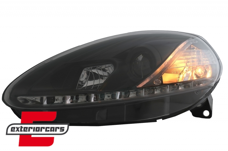 Prednja svjetla LED DAYLIGHT (crna) / Fiat Grande Punto (2008-2009) - Slika 8
