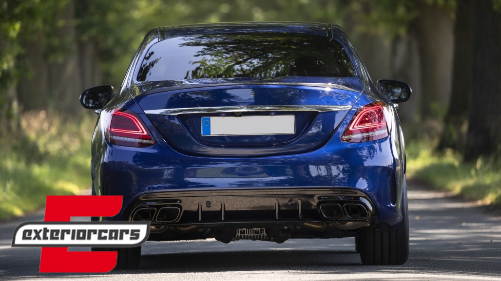 Zadnji branik & nastavci auspuha C63 AMG dizajn (crna) / Mercedes C-klasa W205 limuzina (2014-2020) - Slika 16