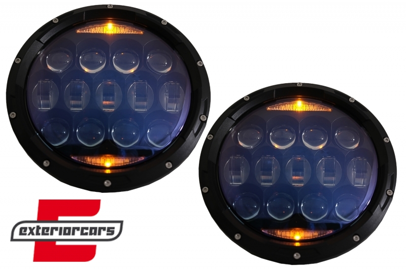 CREE LED prednji farovi Amber Halo DRL 7 Inch / Jeep Wrangler TJ & JK (1997-2018) - Slika 4