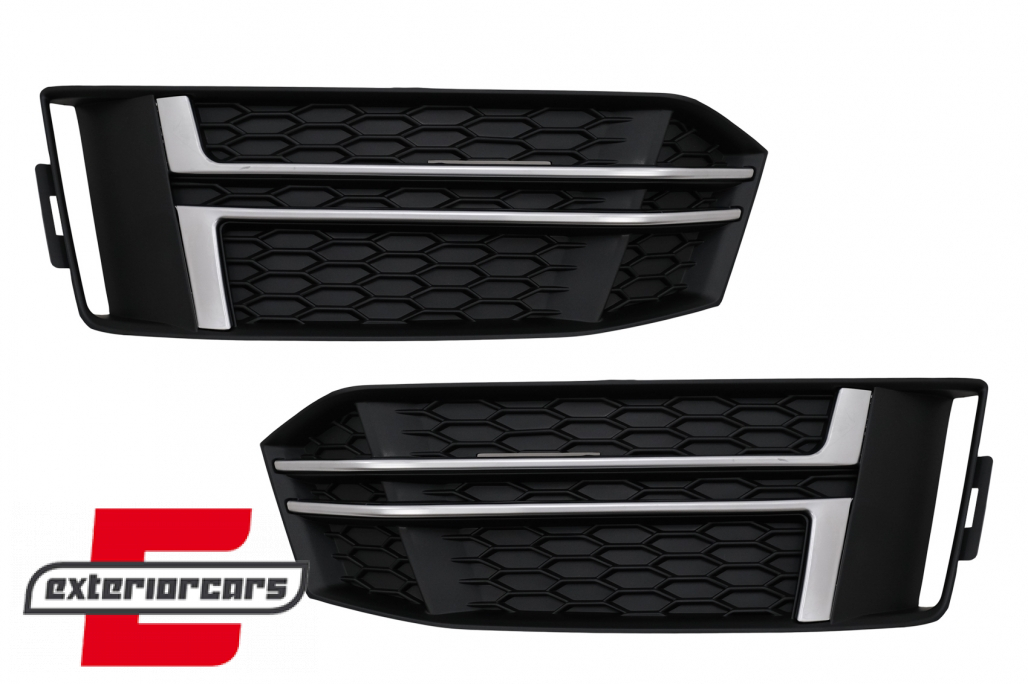 Bočne mrežice S-line dizajn (mat crna/chrome) / Audi A4 B9 limuzina karavan (2016-2019)