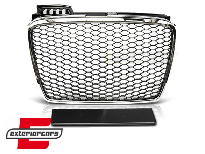 Prednja maska RS4 dizajn (chrome/crna) / Audi A4 B7 (2004-2008) - Slika 2