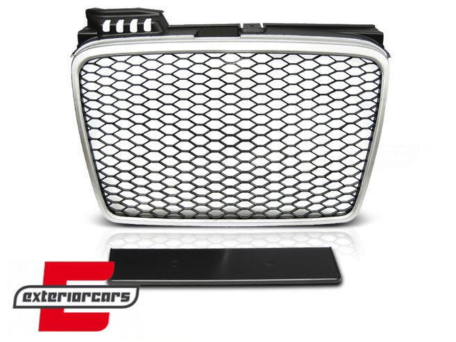 Prednja maska RS4 dizajn (srebrna/crna) / Audi A4 B7 (2004-2008) - Slika 2