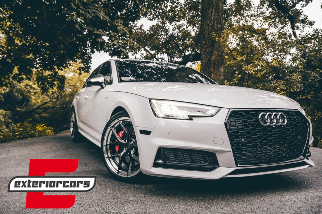 Prednja maska RS4 dizajn (PDC) (piano crna) / Audi A4 S4 B9 8W (2016-2019) limuzina karavan - Slika 7