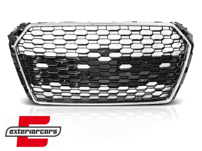 Prednja maska RS4 dizajn (chrome/crna) / Audi A4 S4 B9 8W (2016-2019) limuzina karavan - Slika 2