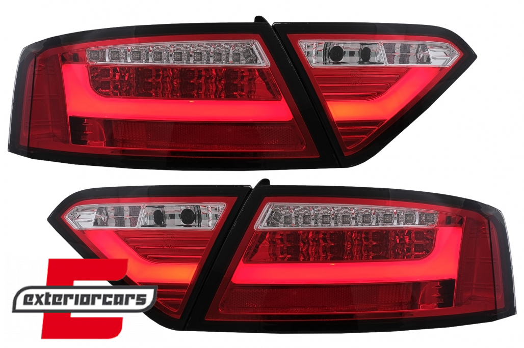 LED stražnja svjetla LedBar dizajn (crvena/kristal) / Audi A5 8T Coupe Cabrio Sportback (2007-2011) - Slika 2