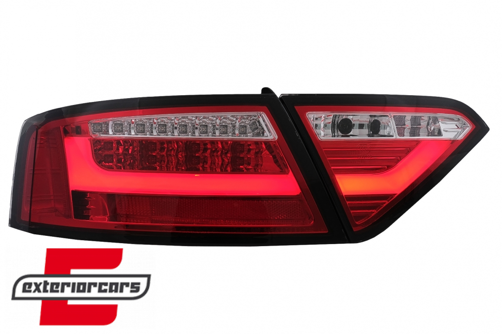 LED stražnja svjetla LedBar dizajn (crvena/kristal) / Audi A5 8T Coupe Cabrio Sportback (2007-2011) - Slika 3