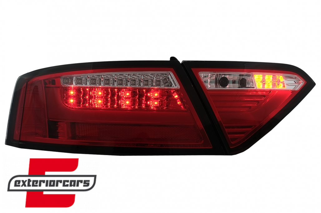 LED stražnja svjetla LedBar dizajn (crvena/kristal) / Audi A5 8T Coupe Cabrio Sportback (2007-2011) - Slika 6