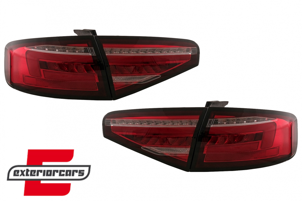 Full LED stražnja svjetla SEQ žmigavci (crvena/kristal) / Audi A4 B8 limuzina (2012-2015) - Slika 2