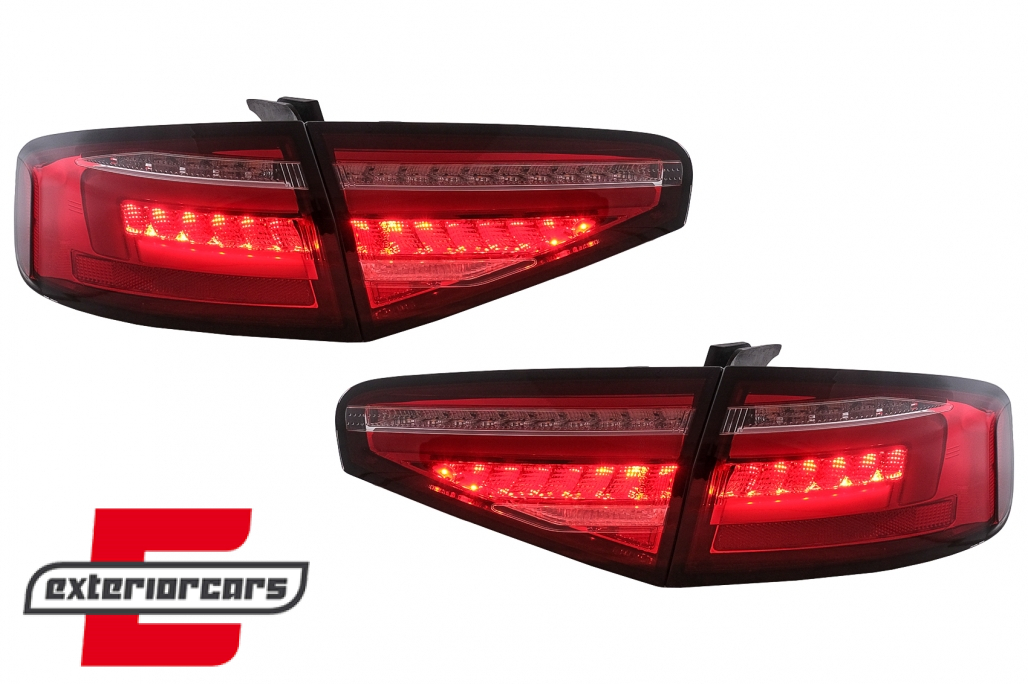 Full LED stražnja svjetla SEQ žmigavci (crvena/kristal) / Audi A4 B8 limuzina (2012-2015) - Slika 6
