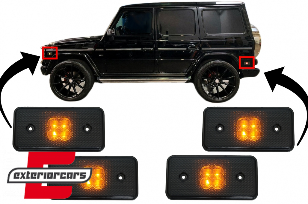 Prednja i zadnja LED bočna gabaritna svjetla (smoke) / Mercedes G-klasa W463 (2002-2014)