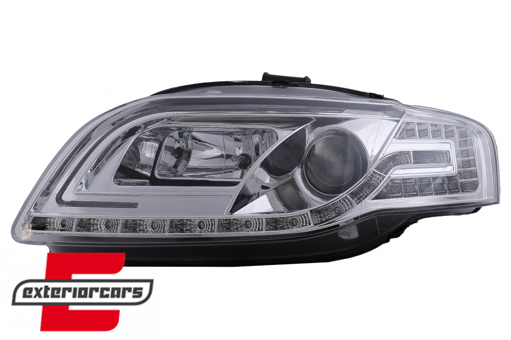 Prednja svjetla LED TubeLights (chrome) / Audi A4 B7 (2004-2008) - Slika 2