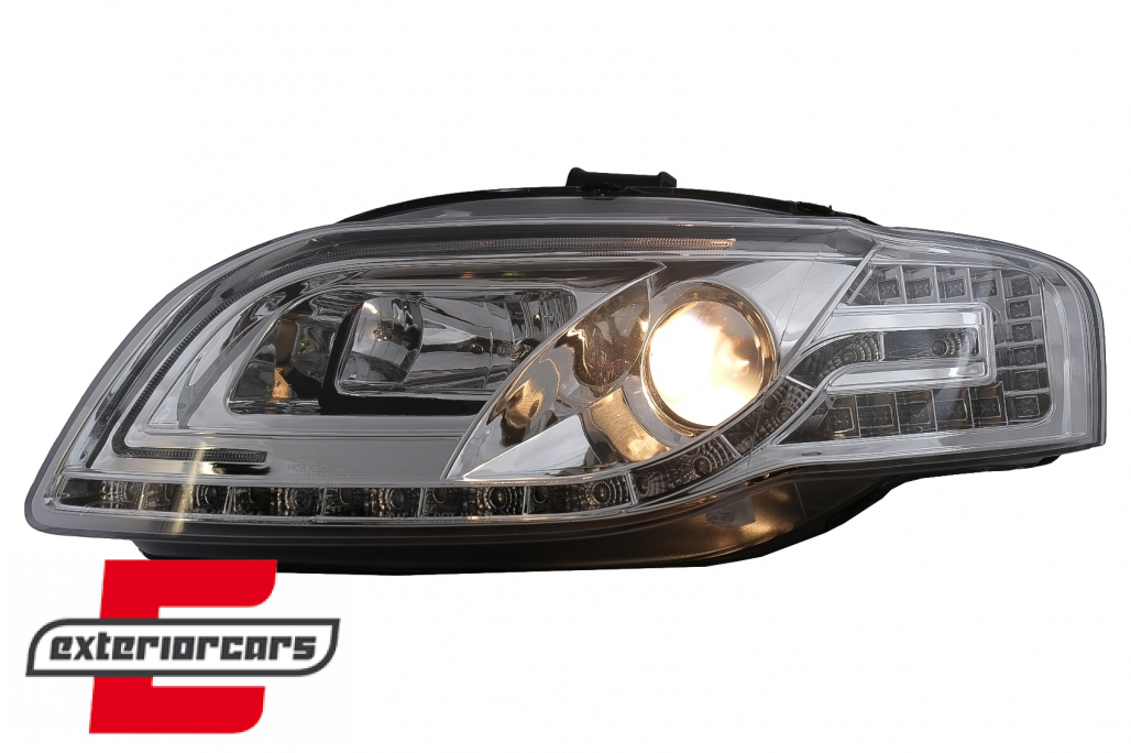 Prednja svjetla LED TubeLights (chrome) / Audi A4 B7 (2004-2008) - Slika 11