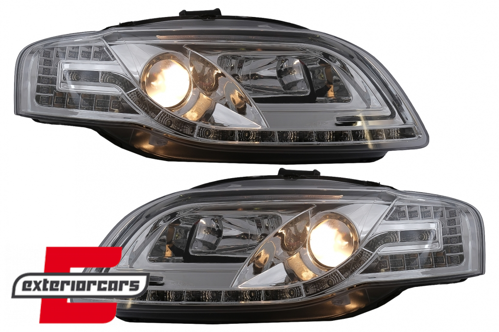 Prednja svjetla LED TubeLights (chrome) / Audi A4 B7 (2004-2008) - Slika 12