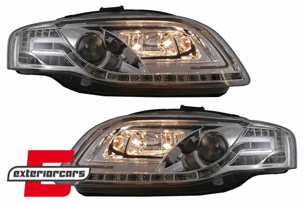 Prednja svjetla LED TubeLights (chrome) / Audi A4 B7 (2004-2008) - Slika 15