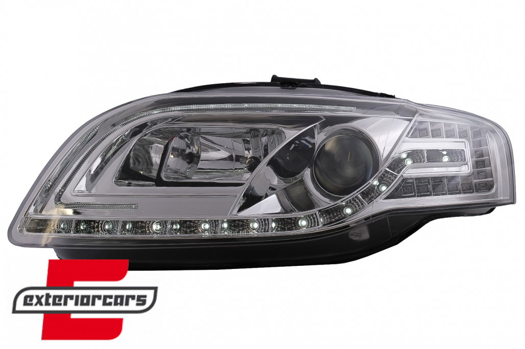 Prednja svjetla LED TubeLights (chrome) / Audi A4 B7 (2004-2008) - Slika 5