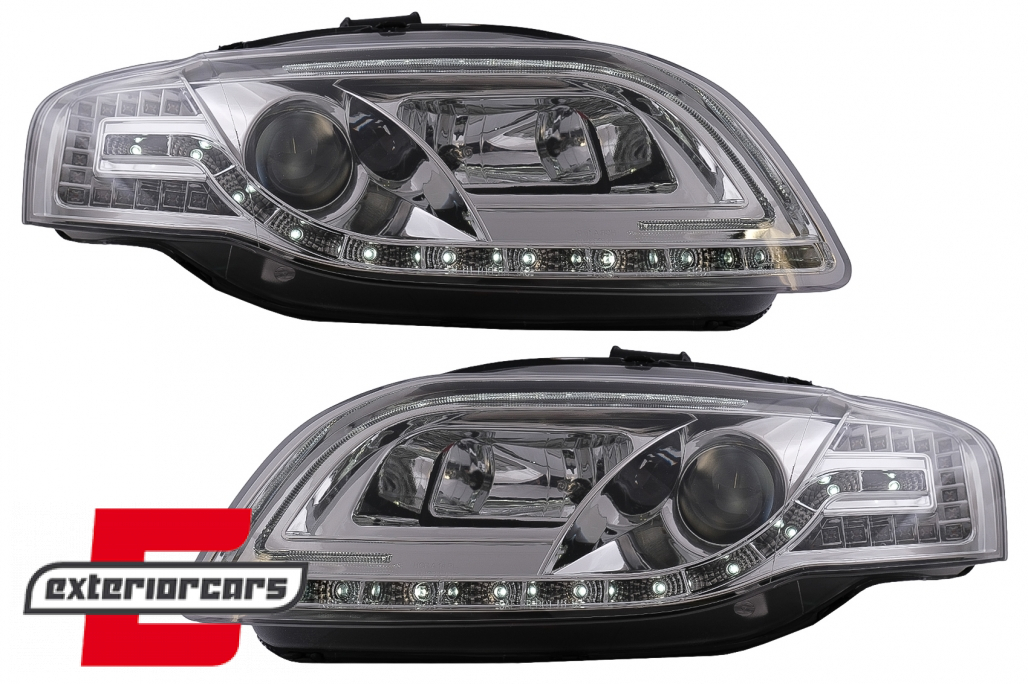 Prednja svjetla LED TubeLights (chrome) / Audi A4 B7 (2004-2008) - Slika 6