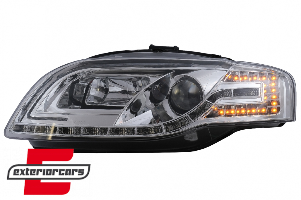 Prednja svjetla LED TubeLights (chrome) / Audi A4 B7 (2004-2008) - Slika 9