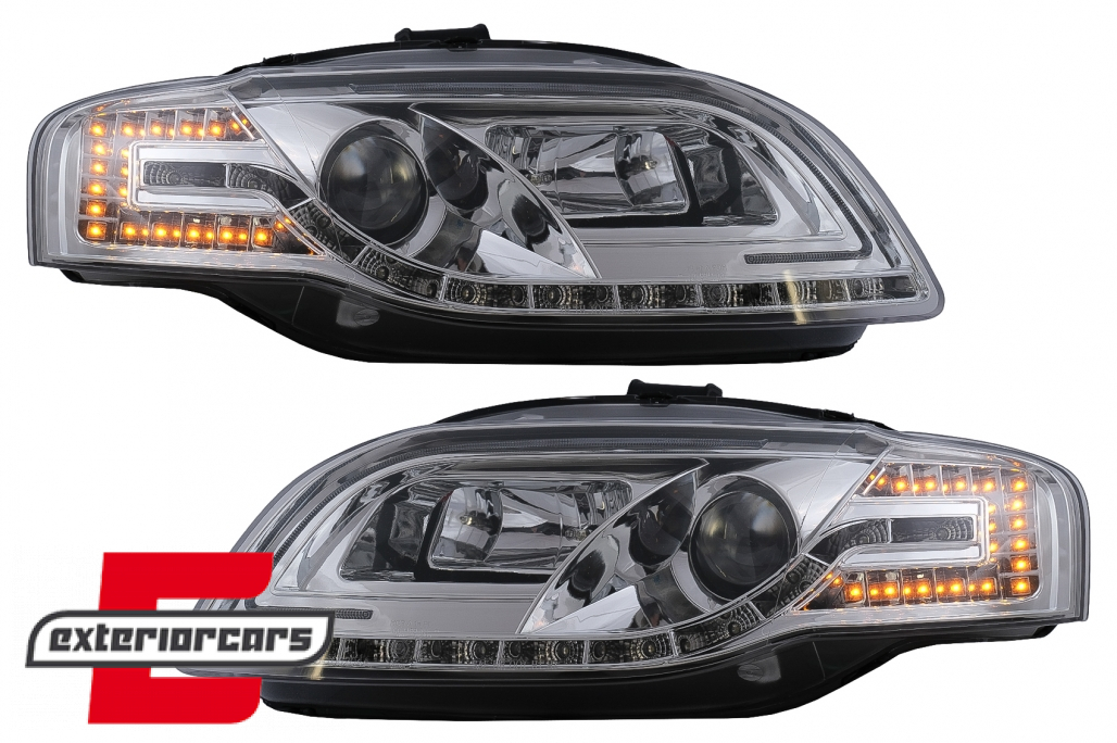 Prednja svjetla LED TubeLights (chrome) / Audi A4 B7 (2004-2008) - Slika 10