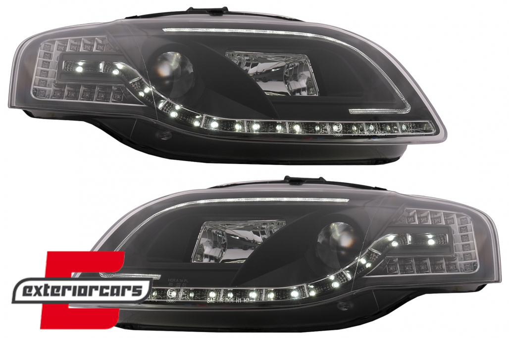 Prednja svjetla LED TubeLights (crna) / Audi A4 B7 (2004-2008) - Slika 2