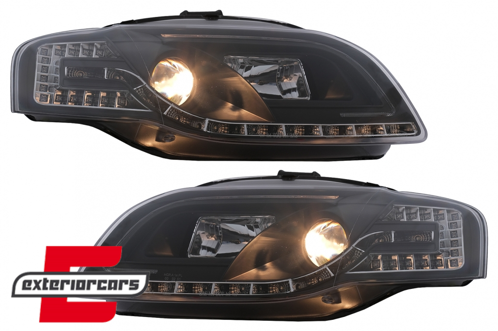 Prednja svjetla LED TubeLights (crna) / Audi A4 B7 (2004-2008) - Slika 11