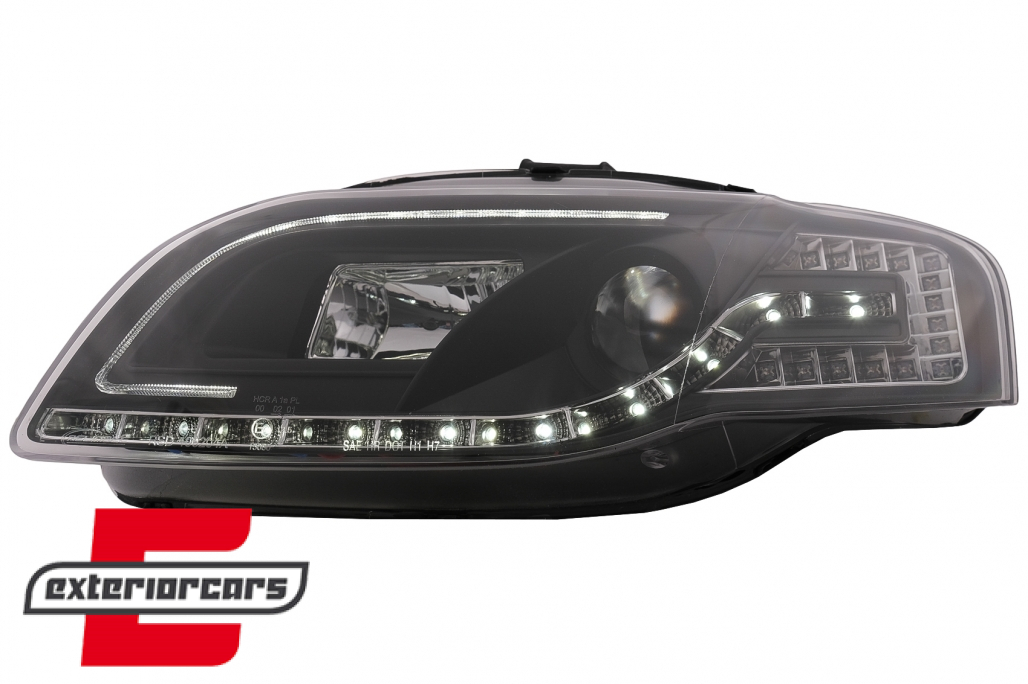 Prednja svjetla LED TubeLights (crna) / Audi A4 B7 (2004-2008) - Slika 3