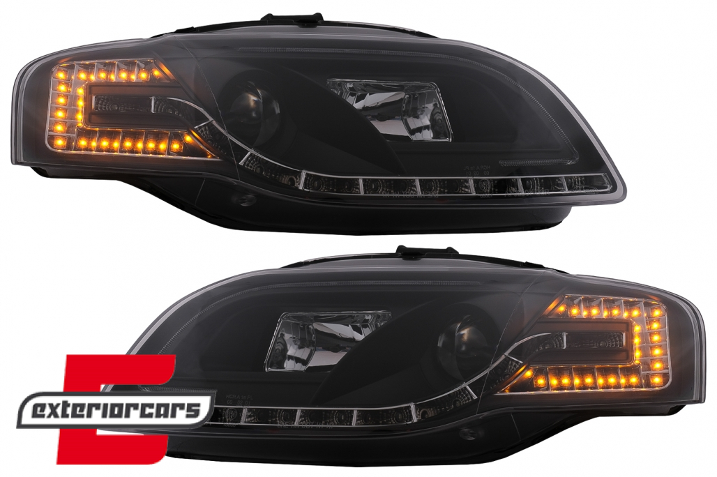 Prednja svjetla LED TubeLights (crna) / Audi A4 B7 (2004-2008) - Slika 8