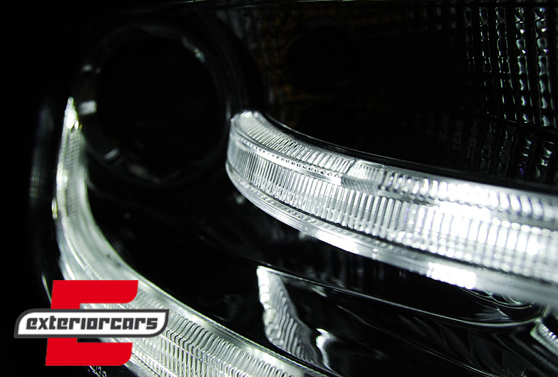 Prednja svjetla LED DRL Facelift Xenon look (crna) / Audi A4 B8 (2008-2011) - Slika 4