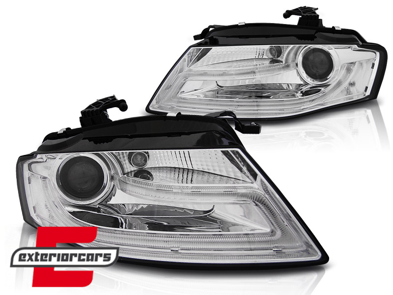 Prednja svjetla LED DRL Facelift Xenon look (chrome) / Audi A4 B8 (2008-2011) - Slika 2