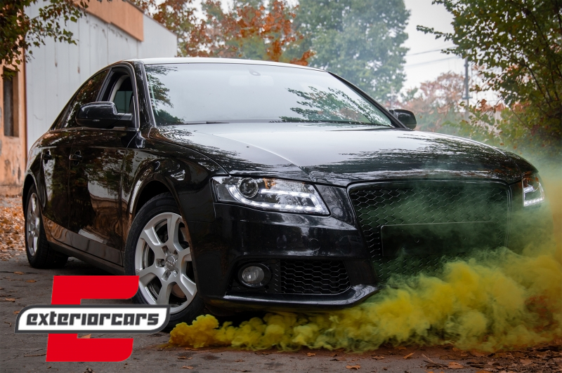 Prednja svjetla LED DRL Facelift Xenon look (crna) / Audi A4 B8 (2008-2011) - Slika 6