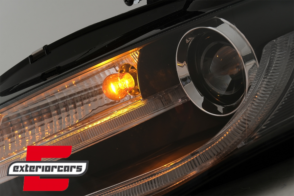 Prednja svjetla LED DRL Facelift look XENON (crna) / Audi A4 B8 (2008-2011) - Slika 9