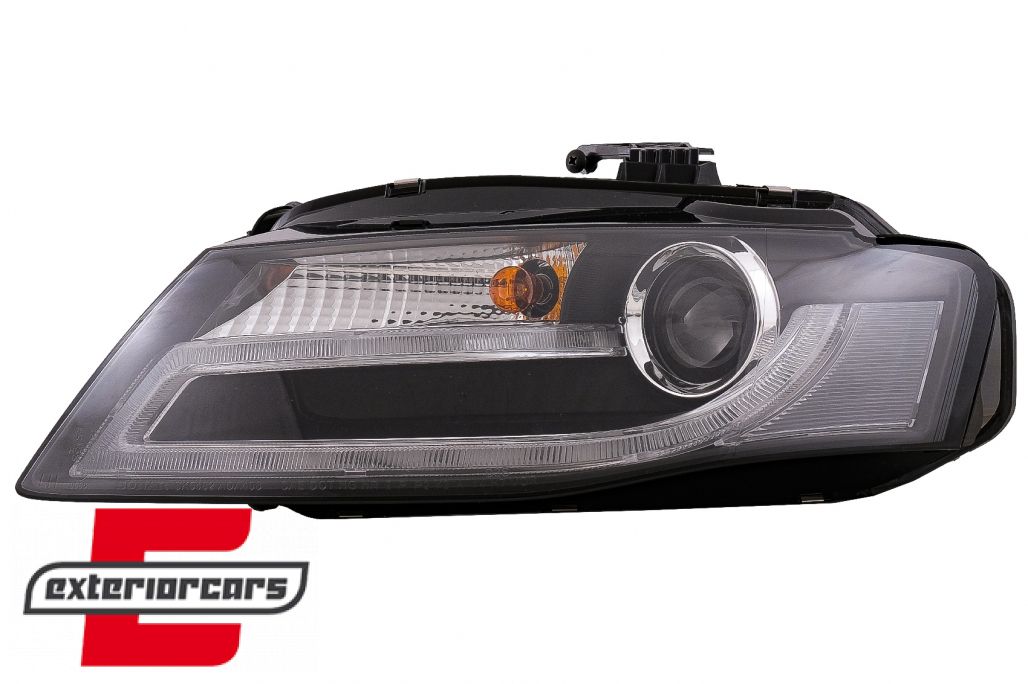 Prednja svjetla LED DRL Facelift look XENON (crna) / Audi A4 B8 (2008-2011) - Slika 10