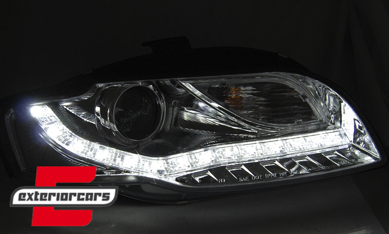 Prednja svjetla LED DayLights (chrome) / Audi A4 B7 (2004-2008) - Slika 5