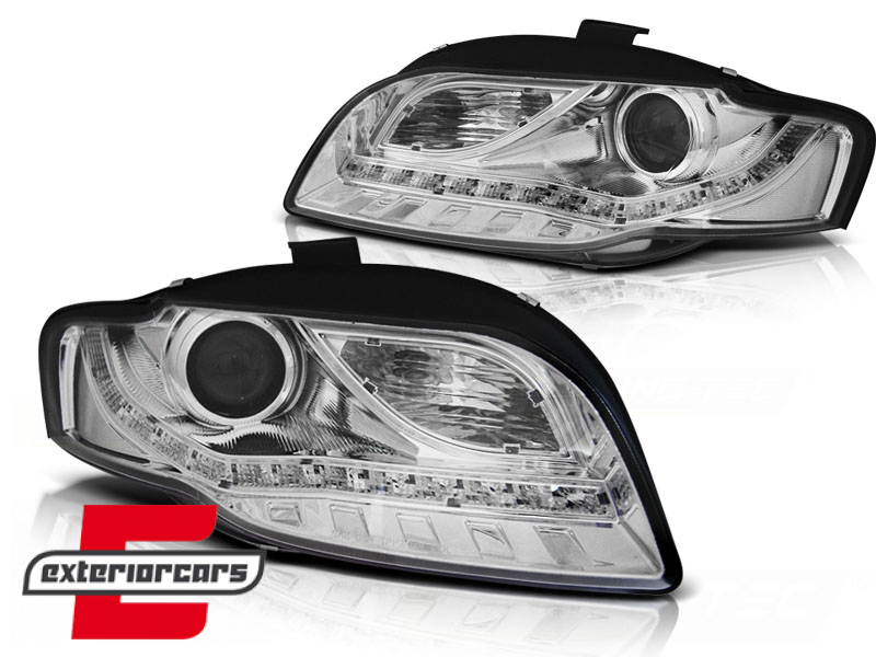 Prednja svjetla LED DayLights (chrome) / Audi A4 B7 (2004-2008) - Slika 2