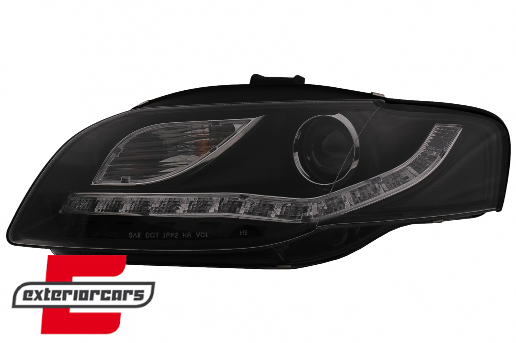 Prednja svjetla LED DayLights (crna) / Audi A4 B7 (2004-2008) - Slika 11