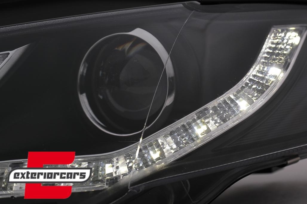 Prednja svjetla LED DayLights (crna) / Audi A4 B7 (2004-2008) - Slika 4