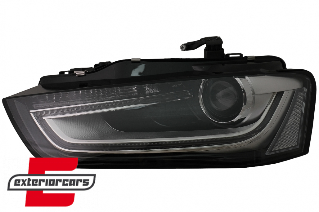 Prednja svjetla LED DRL Xenon look (crna) / Audi A4 B8.5 Facelift (2012-2015) - Slika 2