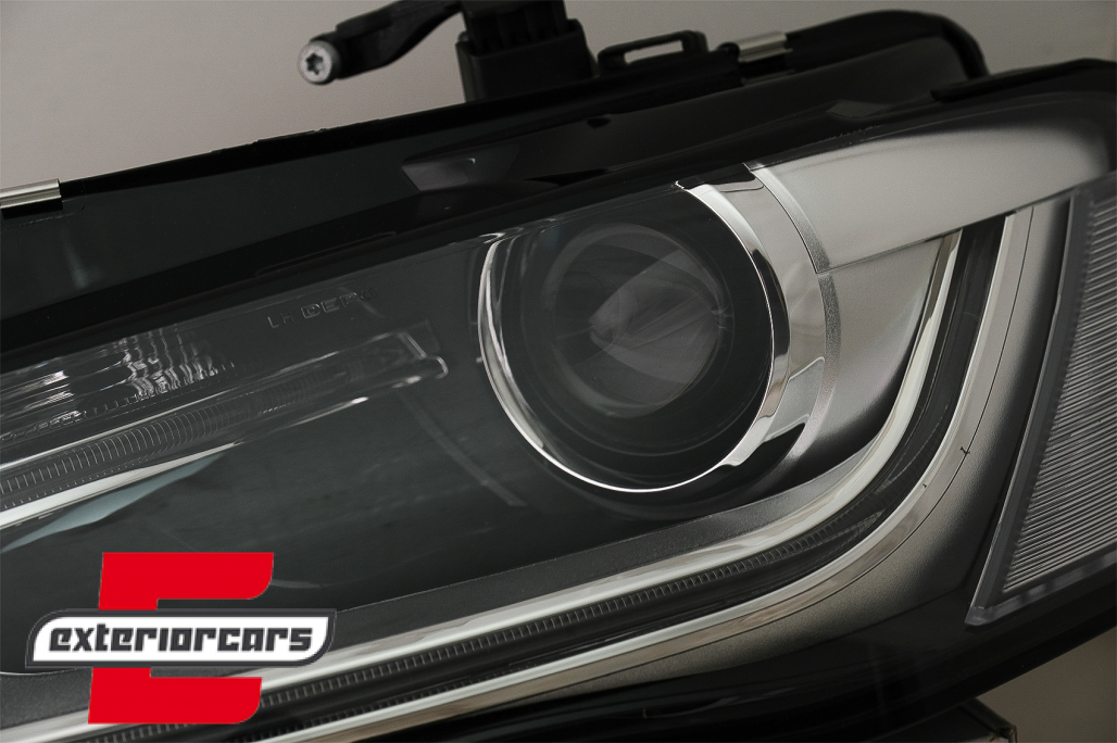 Prednja svjetla LED DRL Xenon look (crna) / Audi A4 B8.5 Facelift (2012-2015) - Slika 3