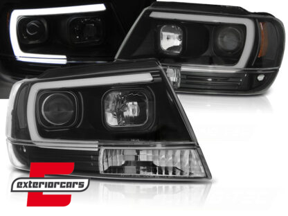 Prednja svjetla LED TubeLight (crna) / JEEP Grand Cherokee (1999-05.2005)