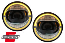 Full LED prednji farovi Angel Eye za pretvorbu u 2018 model / Jeep Wrangler JK (2007-2017)