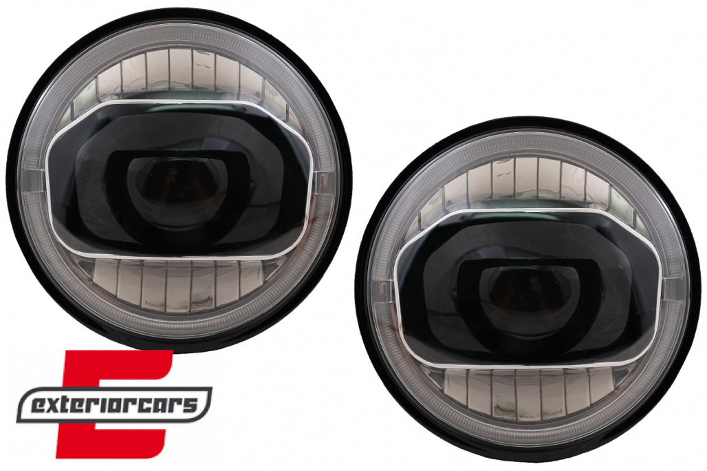 Full LED prednji farovi Angel Eye za pretvorbu u 2018 model / Jeep Wrangler JK (2007-2017) - Slika 11