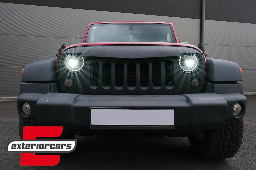 Full LED prednji farovi Angel Eye za pretvorbu u 2018 model / Jeep Wrangler JK (2007-2017) - Slika 16