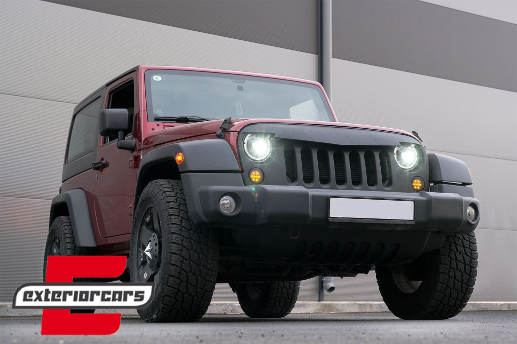 Full LED prednji farovi Angel Eye za pretvorbu u 2018 model / Jeep Wrangler JK (2007-2017) - Slika 21