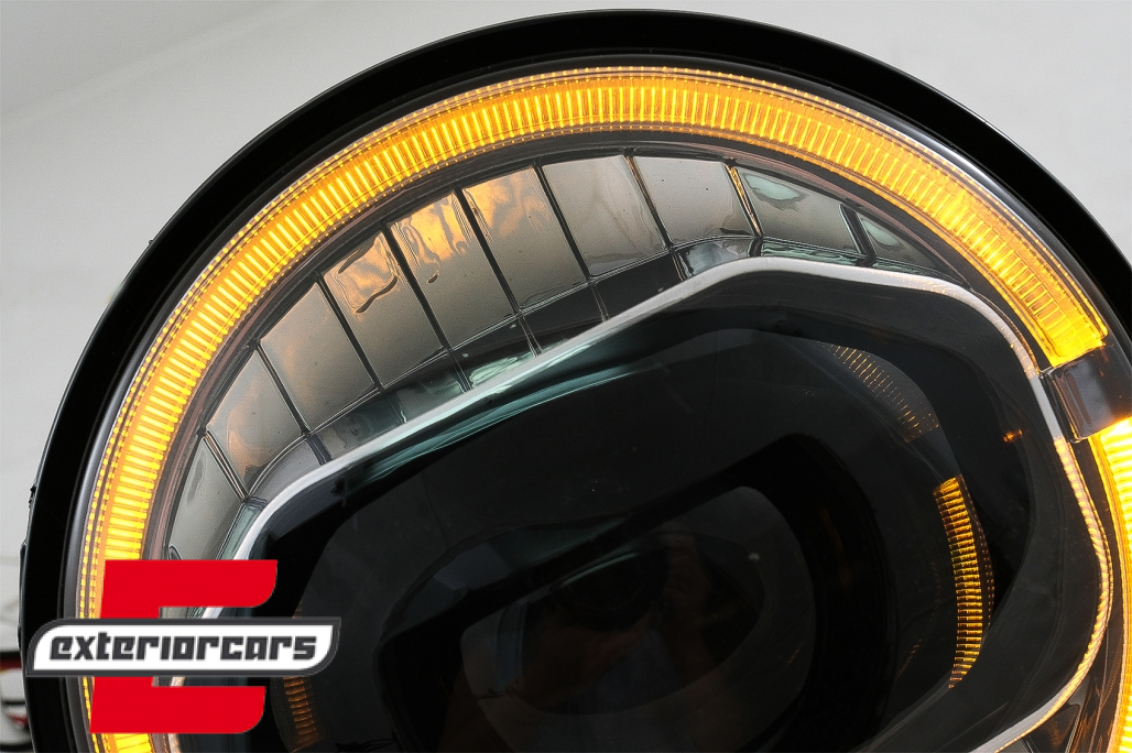 Full LED prednji farovi Angel Eye za pretvorbu u 2018 model / Jeep Wrangler JK (2007-2017) - Slika 3