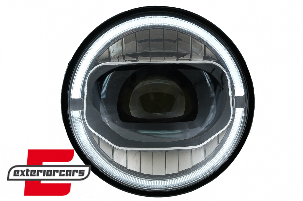 Full LED prednji farovi Angel Eye za pretvorbu u 2018 model / Jeep Wrangler JK (2007-2017) - Slika 4