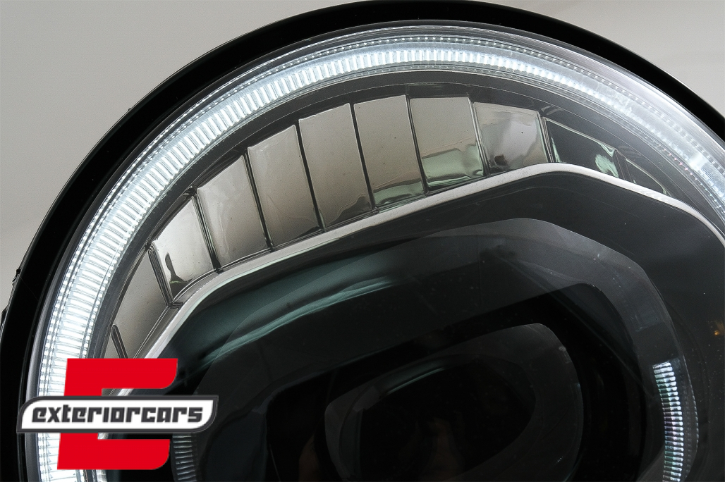 Full LED prednji farovi Angel Eye za pretvorbu u 2018 model / Jeep Wrangler JK (2007-2017) - Slika 6