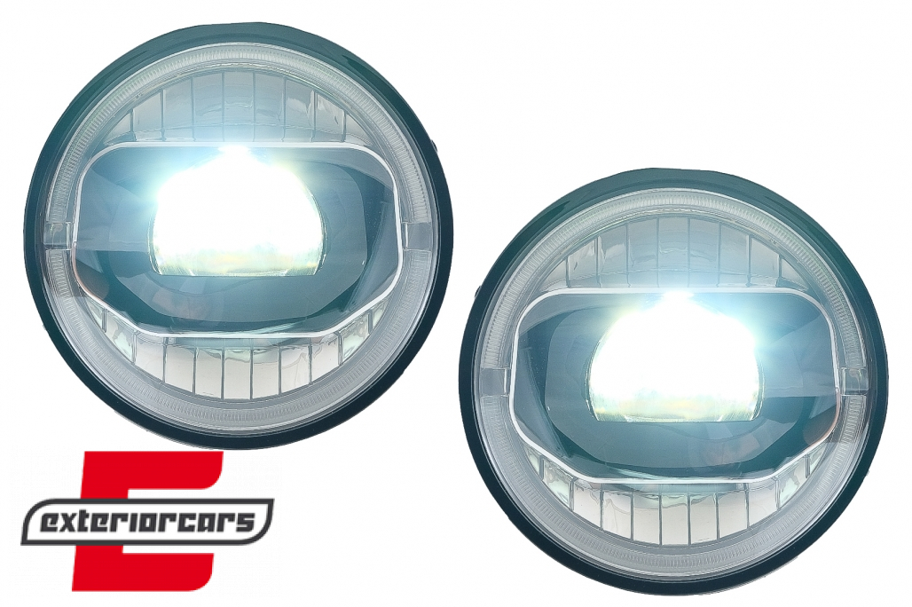 Full LED prednji farovi Angel Eye za pretvorbu u 2018 model / Jeep Wrangler JK (2007-2017) - Slika 8