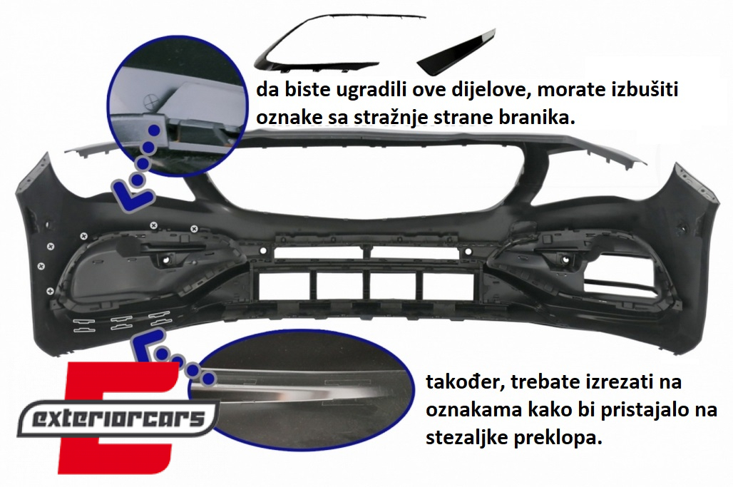 Prednji branik CLA45 AMG dizajn / Mercedes CLA W117 X117 (2013-2018) - Slika 6