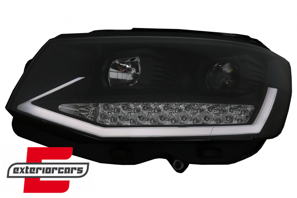 LED prednja svjetla TubeLight dizajn (crna/chrome) / VW T6 (2015-2019) - Slika 4